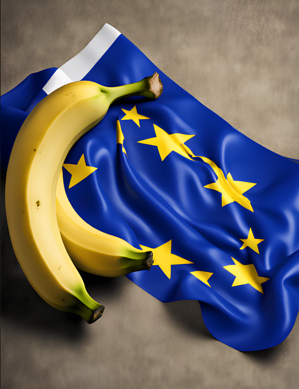 2 Bananen liegen auf einer Europa Flagge